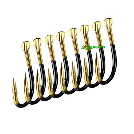 10 pcs x Black Gold Fishing Hook Size 4/8/10/12/14 Flat Head Isema Tungsten Steel Fish Hook