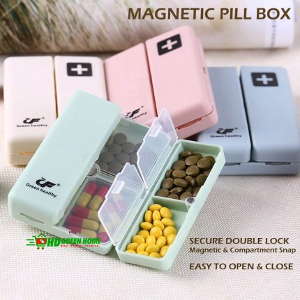Foldable Magnetic Medicine Box 7-Compartment Portable Travel Medicine Box