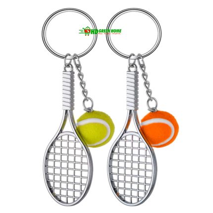 Metal Tennis Racket Keyring Sport Mini Keychain Keyring Key Holder