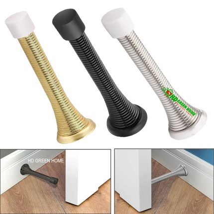 Metal Spring Door Stopper Safety Rubber Tip Door Wall Protector